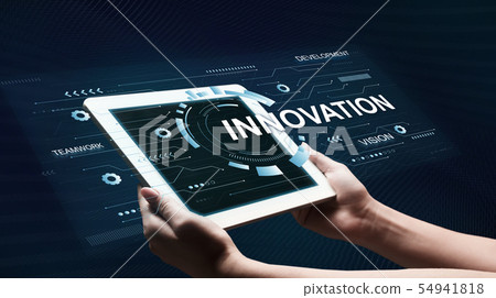 Business and Innovation Concept. Man Holding Tablet 54941818