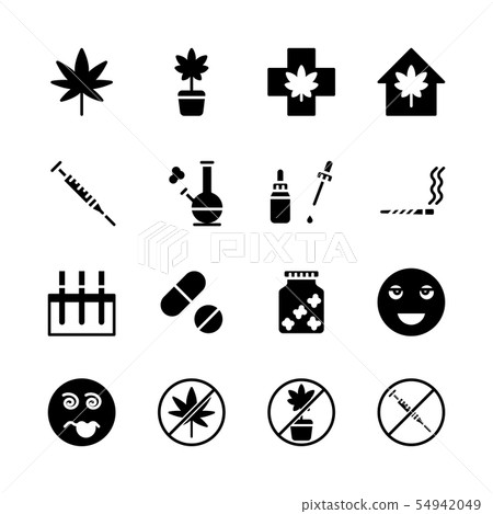 Cannabis icon set.Vector illustration Cannabis icon set.Vector illustration 54942049