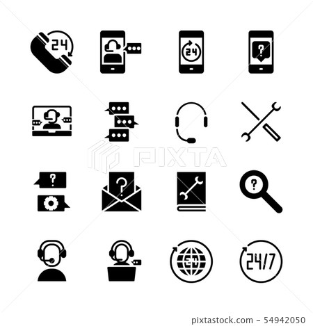 Call center and support icon set.Vector Call center and support icon set.Vector 54942050