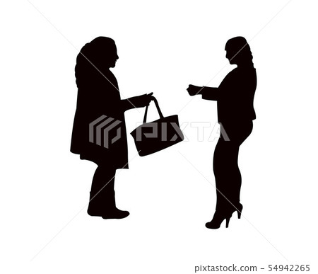 two women body silhouette vector 54942265