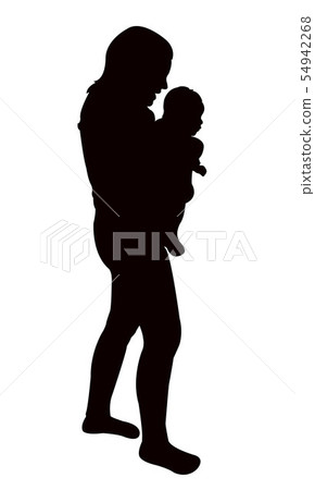 a woman and baby body silhouette vector a woman and baby body silhouette vector 54942268