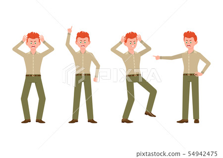 Angry, stressed, desperate red hair young man in Angry, stressed, desperate red hair young man in 54942475