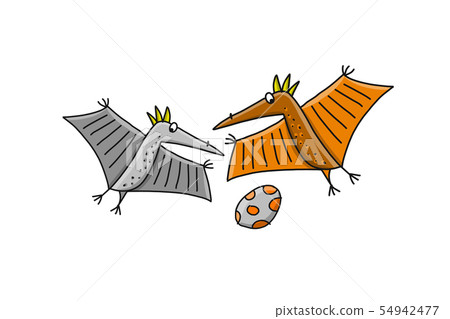 Funny dinosaurs, childish style for your design Funny dinosaurs, childish style for your design 54942477