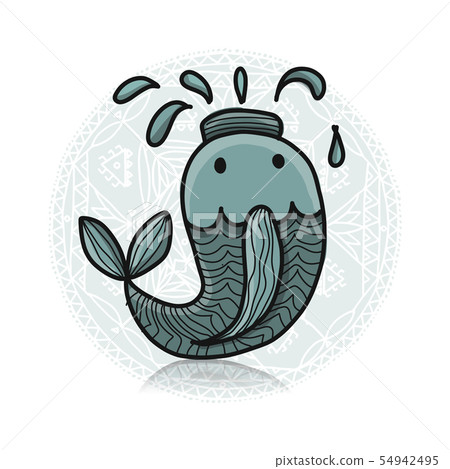 Koi fish, asian style. Sketch for your design Koi fish, asian style. Sketch for your design 54942495