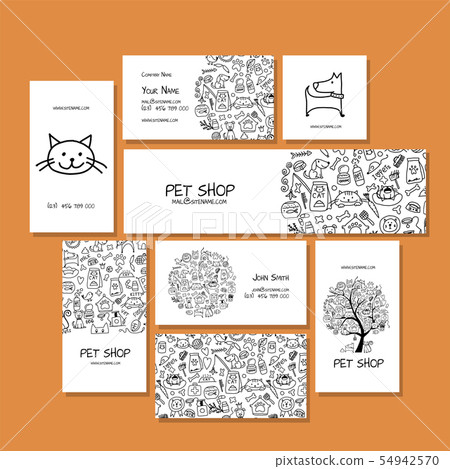 Corporate flat mock-up template. Pet shop design Corporate flat mock-up template. Pet shop design 54942570