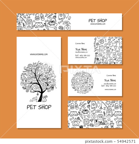 Corporate flat mock-up template. Pet shop design Corporate flat mock-up template. Pet shop design 54942571