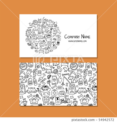 Corporate flat mock-up template. Pet shop design Corporate flat mock-up template. Pet shop design 54942572