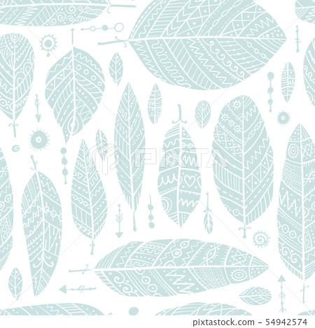 Art feathers collection, seamless pattern for your design Art feathers collection, seamless pattern for your design 54942574
