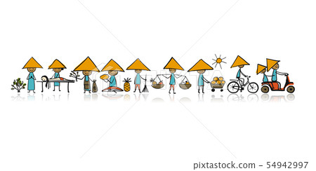 Asian lifestyle, people characters for your design Asian lifestyle, people characters for your design 54942997