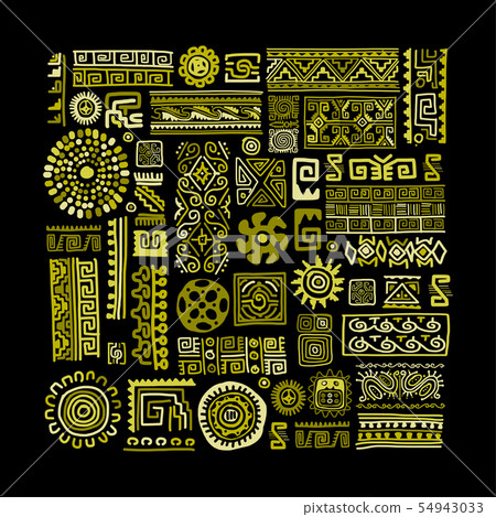 Ethnic handmade ornament for your design 54943033