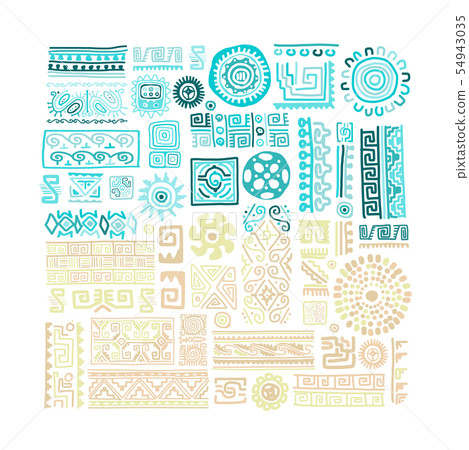 Ethnic handmade ornament for your design 54943035