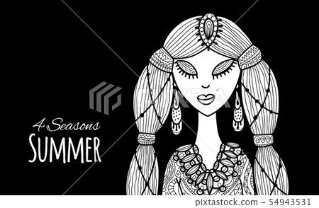 Female beauty, sketch for your design Female beauty, sketch for your design 54943531