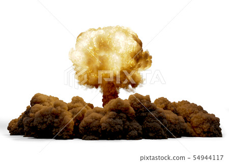 Explosion nuclear bomb, 3D rendering 54944117