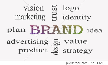 Brand concept word cloud on white background. 54944210