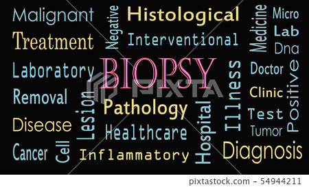 Biopsy concept word cloud on black background. Biopsy concept word cloud on black background. 54944211