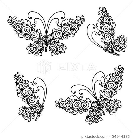 Set of ornamental butterflies for your design Set of ornamental butterflies for your design 54944385