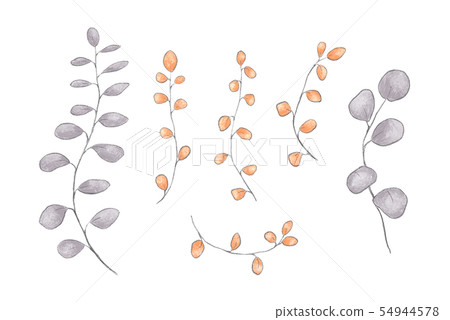 Hand drawn floral set Hand drawn floral set 54944578