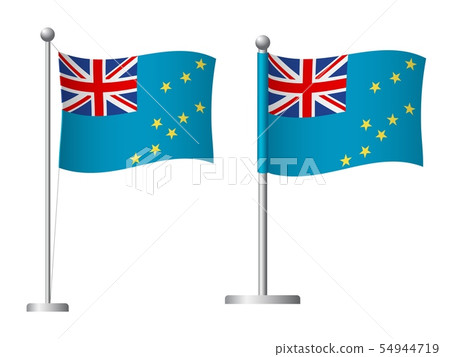 Tuvalu flag on pole icon 54944719