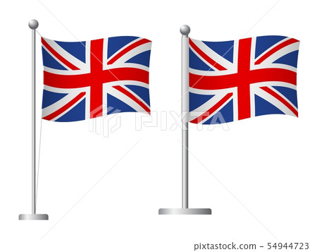 United Kingdom flag on pole icon 54944723
