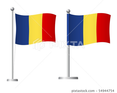 Chad flag on pole icon Chad flag on pole icon 54944754