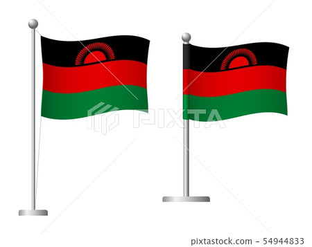 Malawi flag on pole icon 54944833