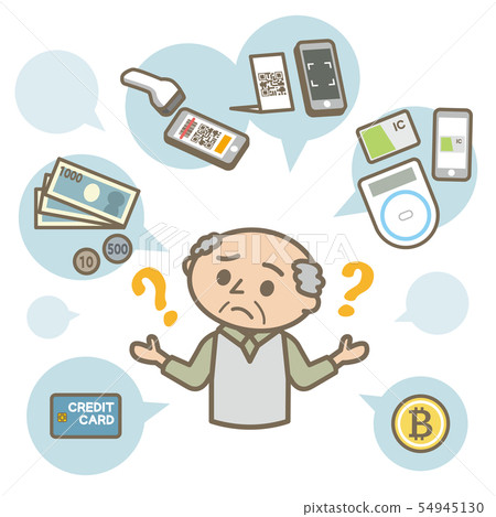 Grandfather lost in the variety of payment types 54945130