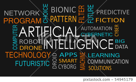 Artificial intelligence word cloud concept. Artificial intelligence word cloud concept. 54945179