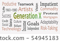 Generation X word cloud concept with great terms s 54945183