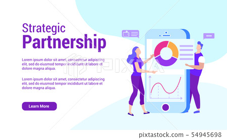 Stratigic Partnership. Distance Education. Vector. 54945698