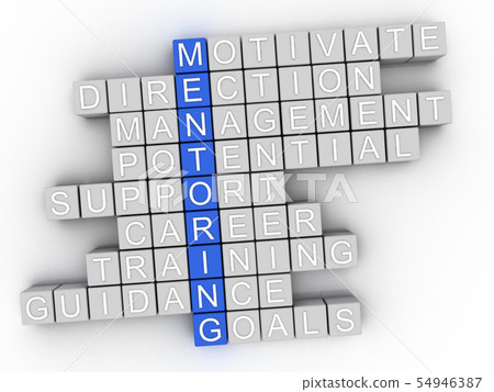 3d Mentoring word cloud concept - Illustration 3d Mentoring word cloud concept - Illustration 54946387
