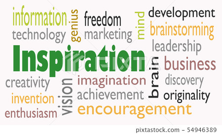 Inspiration word cloud concept on white background Inspiration word cloud concept on white background 54946389