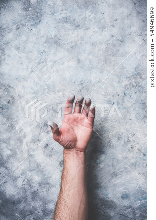 Man hand covered with paint Man hand covered with paint 54946699