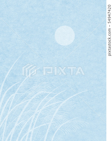 Background material of a full moon and a persimmon 54947420