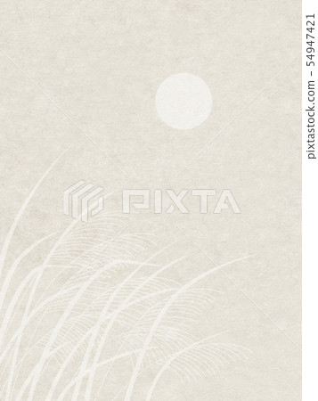 Background material of a full moon and a persimmon 54947421