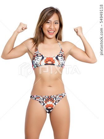 beautiful asian woman bikini and white background beautiful asian woman bikini and white background 54949118