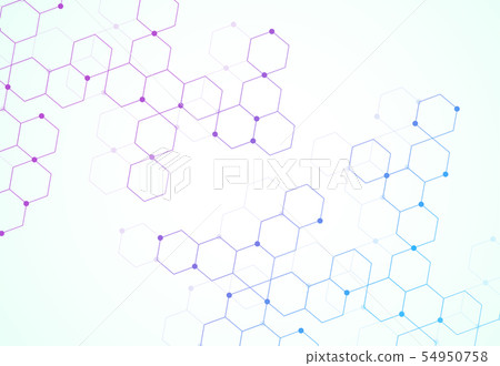 Abstract hexagonal molecular structures - Stock Illustration [54950758 ...