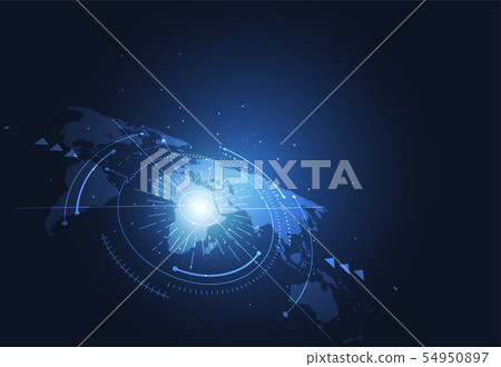 Global network connection. World map point 54950897
