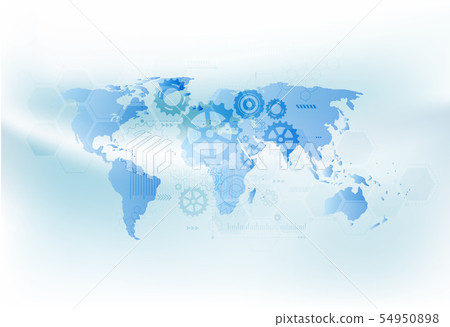 Global network connection. World map point Global network connection. World map point 54950898