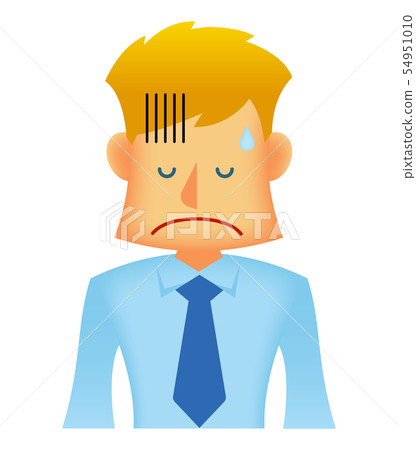 Foreigner / Westerner Young Male Salaryman Businessman Upper Body Illustration (Disappointment, Disappointment, Depression, Trouble) 54951010