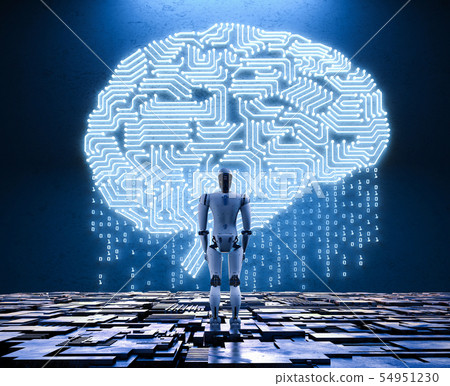 robot with circuit brain. robot with circuit brain. 54951230
