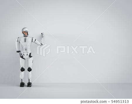 robot with blank wall robot with blank wall 54951313