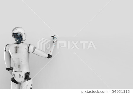 robot with blank wall robot with blank wall 54951315