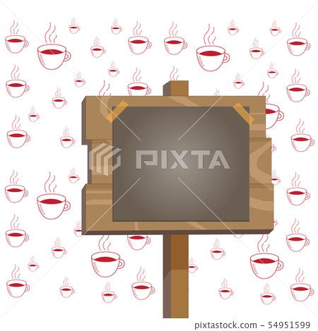 Square shaped wood sign in a wooden pole with Square shaped wood sign in a wooden pole with 54951599