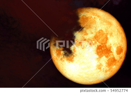 red sturgeon moon back on silhouette cloud on 54952774