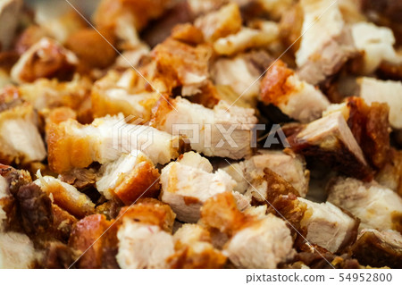 Crispy pork on street food famous in the pattaya 54952800