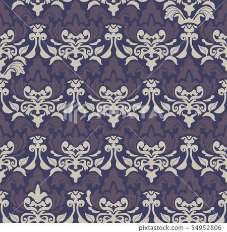 Damask pattern · Damask background illustration _ seamless pattern · continuous pattern _3 color scheme 54952806