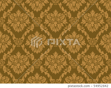Damask pattern · Damask background illustration _ seamless pattern · continuous pattern _2 color scheme 54952842