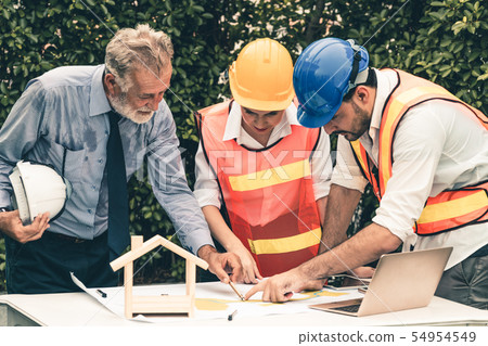 Engineer, architect and business man working. 54954549