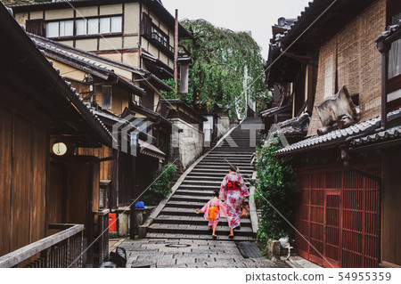 Traveler in Higashiyama District, Kyoto, Japan Traveler in Higashiyama District, Kyoto, Japan 54955359