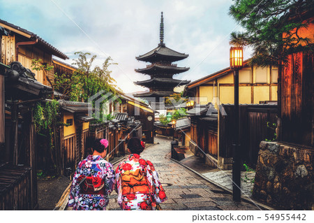 Traveler in Higashiyama District, Kyoto, Japan Traveler in Higashiyama District, Kyoto, Japan 54955442